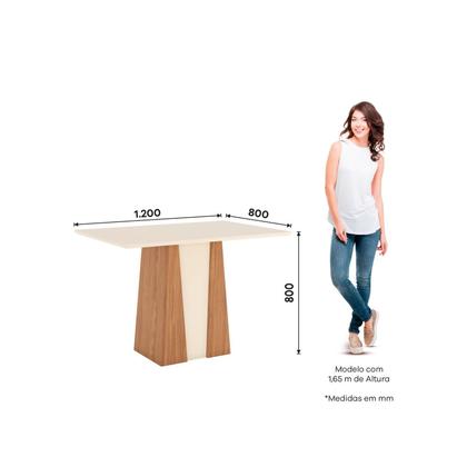 Imagem de Conjunto para Sala de Jantar com 4 Cadeiras Orus Nature/Off White