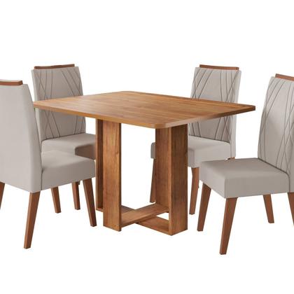 Imagem de Conjunto para Sala de Jantar com 4 Cadeiras Riviera