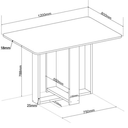 Imagem de Conjunto para Sala de Jantar com 4 Cadeiras Riviera