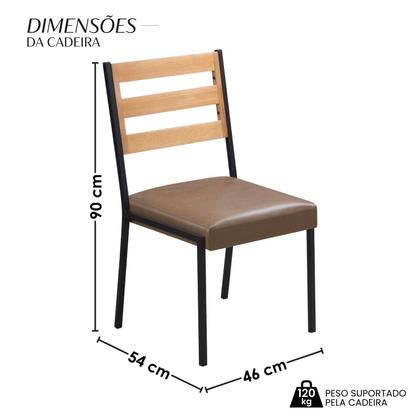 Imagem de Conjunto para Sala de Jantar com 6 Cadeiras Londres Champanhe / Marrom