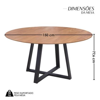 Imagem de Conjunto para Sala de Jantar com 6 Cadeiras Londres Champanhe / Marrom