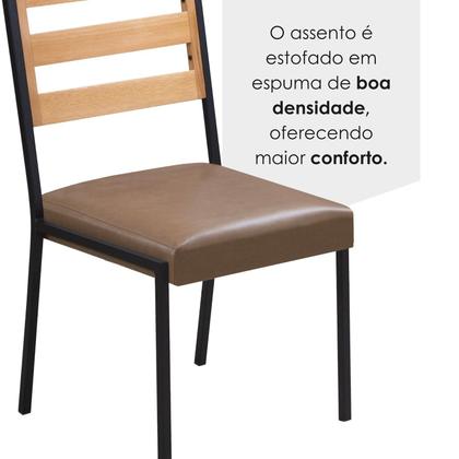 Imagem de Conjunto para Sala de Jantar com 6 Cadeiras Londres Champanhe / Marrom