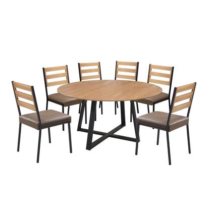 Imagem de Conjunto para Sala de Jantar com 6 Cadeiras Londres Champanhe / Marrom