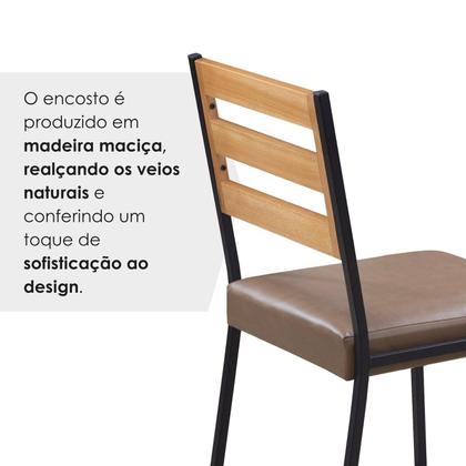 Imagem de Conjunto para Sala de Jantar com 6 Cadeiras Londres Champanhe / Marrom