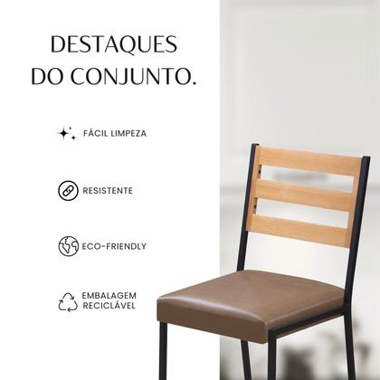 Imagem de Conjunto para Sala de Jantar com 6 Cadeiras Londres Champanhe / Marrom