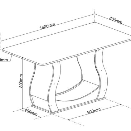 Imagem de Conjunto para Sala de Jantar com 6 Cadeiras Pinole