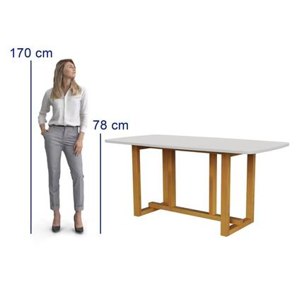 Imagem de Conjunto para Sala de Jantar Filadélfia Tampo Oval 170cm com 6 Cadeiras Madeira Maciça Miami