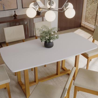 Imagem de Conjunto para Sala de Jantar Filadélfia Tampo Oval 170cm com 6 Cadeiras Madeira Maciça Miami