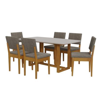 Imagem de Conjunto para Sala de Jantar Filadélfia Tampo Oval 170cm com 6 Cadeiras Madeira Maciça Miami