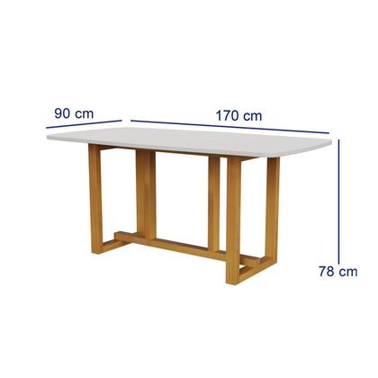Imagem de Conjunto para Sala de Jantar Filadélfia Tampo Oval 170cm com 6 Cadeiras Madeira Maciça Miami