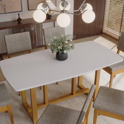 Imagem de Conjunto para Sala de Jantar Filadélfia Tampo Oval 170cm com 6 Cadeiras Madeira Maciça Miami