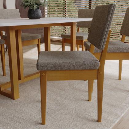 Imagem de Conjunto para Sala de Jantar Filadélfia Tampo Oval 170cm com 6 Cadeiras Madeira Maciça Miami