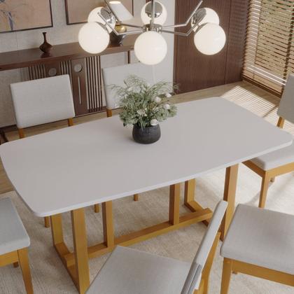 Imagem de Conjunto para Sala de Jantar Filadélfia Tampo Oval 170cm com 6 Cadeiras Madeira Maciça Miami