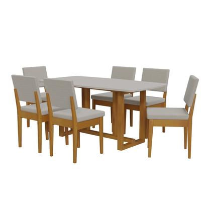 Imagem de Conjunto para Sala de Jantar Filadélfia Tampo Oval 170cm com 6 Cadeiras Madeira Maciça Miami