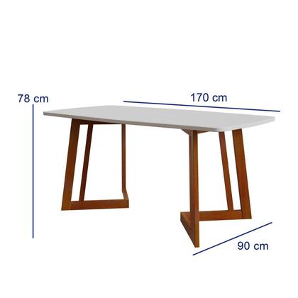 Imagem de Conjunto para Sala de Jantar Tampo Oval 170cm com 6 Cadeiras Madeira Maciça Miami