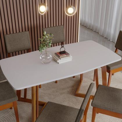 Imagem de Conjunto para Sala de Jantar Tampo Oval 170cm com 6 Cadeiras Madeira Maciça Miami