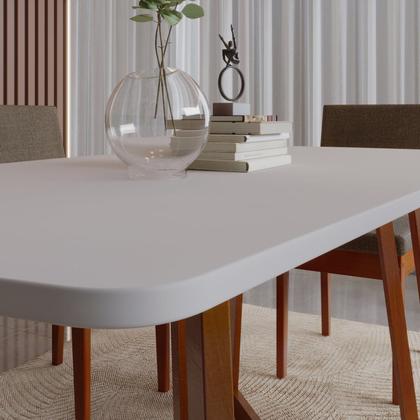 Imagem de Conjunto para Sala de Jantar Tampo Oval 170cm com 6 Cadeiras Madeira Maciça Miami