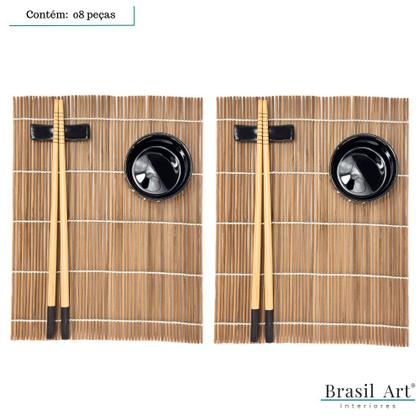 Imagem de Conjunto para Sushi Naka de Bambu Kit 8 Peças Wolff
