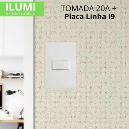 Imagem de Conjunto Para Tomada Placa 4x2 1 Interruptor Simples Linha Pratika 6 Amperes 250 Volts Ilumi Slim