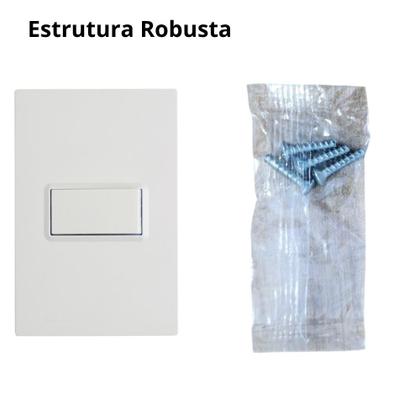 Imagem de Conjunto Para Tomada Placa 4x2 1 Interruptor Simples Linha Pratika 6 Amperes 250 Volts Ilumi Slim