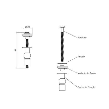 Imagem de Conjunto Parafuso Fixação Aço Inox P/ Tampas Marca Tupan