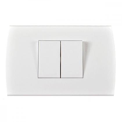 Imagem de Conjunto Peesa Alfa 1505B 2 interruptores Paralelo Branco