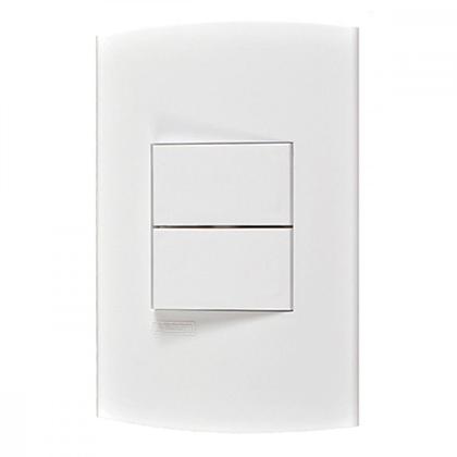 Imagem de Conjunto Peesa Alfa 1505B 2 interruptores Paralelo Branco