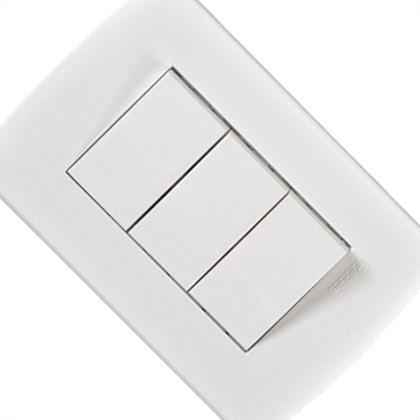 Imagem de Conjunto Peesa Alfa 1507B 3 interruptores Paralelo Branco