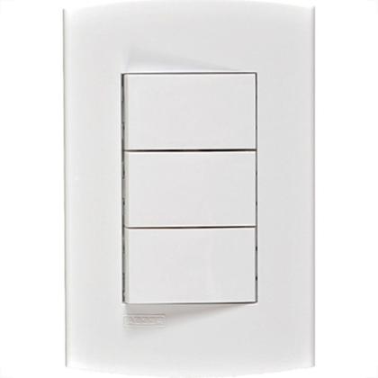 Imagem de Conjunto Peesa Alfa 1507B 3 interruptores Paralelo Branco