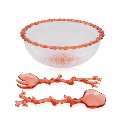 Imagem de Conjunto Pegador Salada Acrílico Coral Laranja 