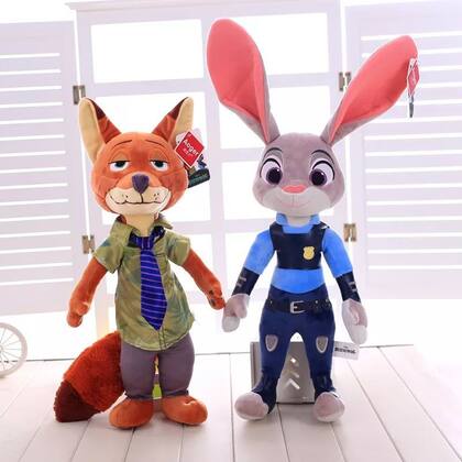Conjunto Pelúcias Zootopia Casal Judy Coelha e Nick Raposa - ATM