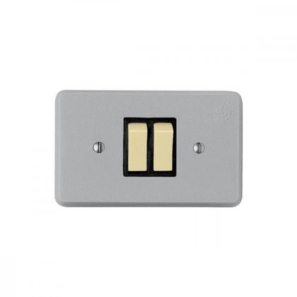 Imagem de Conjunto Perlex 4X2 Cinza Com Placa(2Simples) 1382