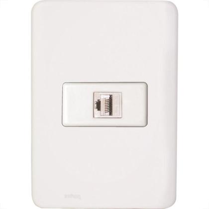 Imagem de Conjunto Perlex Aros 4X2 Branco Com Placa(1Tomada Rj45) 7364