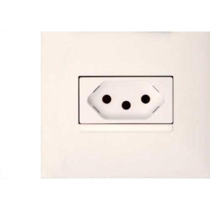 Imagem de Conjunto Pial Plus+ 4X2 Branco Com Placa(1Simples+Tomada 20A) 615073Bc