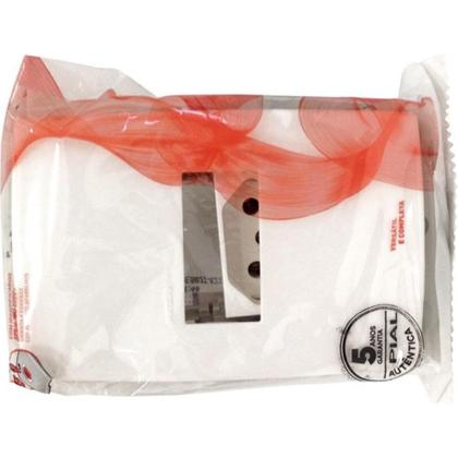 Imagem de Conjunto Pial Plus 4X2 Branco Com Placa(1Tomada 20A) 615081