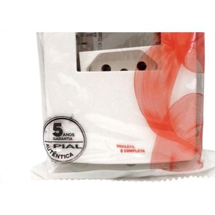 Imagem de Conjunto Pial Plus 4X2 Branco Com Placa(1Tomada 20A) 615081