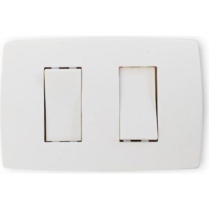 Imagem de Conjunto Pial Plus 4X2 Branco Com Placa(2Simples) 612100