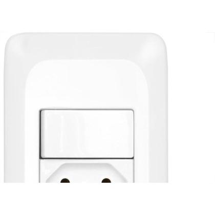 Imagem de Conjunto Pial Pop 4X2 Branco Com Placa (1Paralelo+Tomada 10A) Lgx203