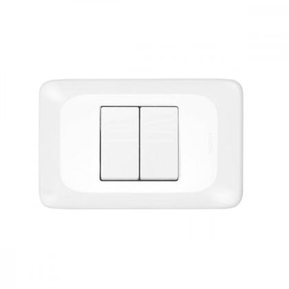 Imagem de Conjunto Pial Pop 4X2 Branco Com Placa (1Simples+1Paralelo) Lgx102