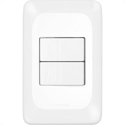 Imagem de Conjunto Pial Pop 4X2 Branco Com Placa (1Simples+1Paralelo) Lgx102