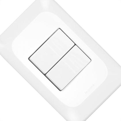 Imagem de Conjunto Pial Pop 4X2 Branco Com Placa (1Simples+1Paralelo) Lgx102