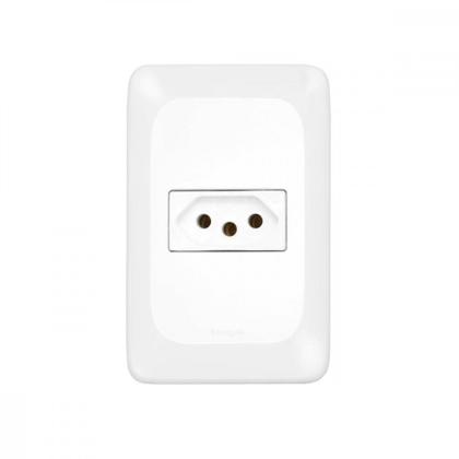 Imagem de Conjunto Pial Pop 4X2 Branco Com Placa (1Tomada 10A) Lgx030