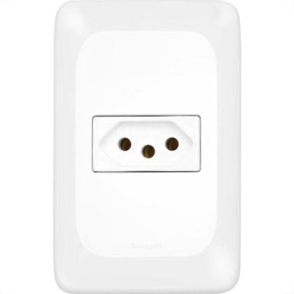 Imagem de Conjunto Pial Pop 4X2 Branco Com Placa (1Tomada 10A) Lgx030