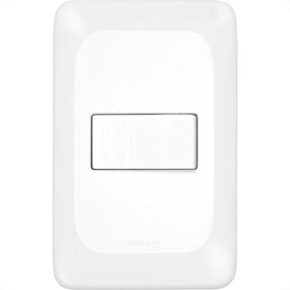 Imagem de Conjunto Pial Pop 4X2 Branco Com Placa (1Tomada 20A) Lgx03020