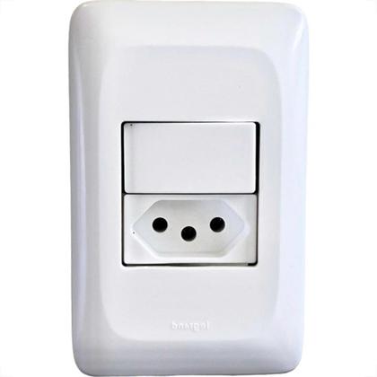 Imagem de Conjunto Pial Pop Modulo Com Placa 4X2 - 1 Paralelo+Tomada 2P+T. - 10A.