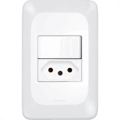 Imagem de Conjunto Pial Pop Modulo Com Placa 4X2 - 1 Simples+Tomada 2P+T. 20A. - Lgx10320