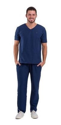 Imagem de Conjunto Pijama Cirúrgico Masculino -calça-camisa- Dentista