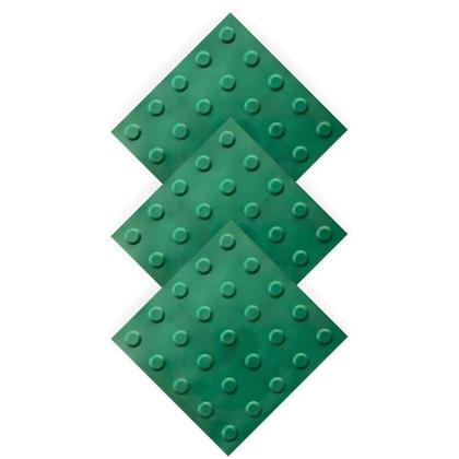 Imagem de Conjunto Piso Tátil PVC Adesivo Verde 10 Peças 25x25cm