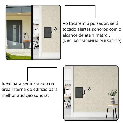 Imagem de Conjunto Placa 4x2 + Módulo Cigarra Habitat Black Preto