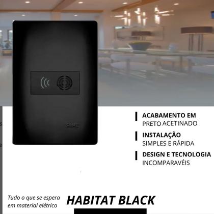 Imagem de Conjunto Placa 4x2 + Módulo Cigarra Habitat Black Preto